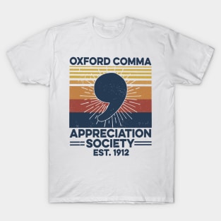 Retro Oxford Comma Appreciation Society T-Shirt